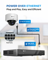 Sistem Kamera Keamanan CCTV NVR 16CH 8MP dengan HDD 4TB dan 16x Kamera IP Dome Anti-Vandal untuk Luar Ruangan, Deteksi AI untuk Toko Retail