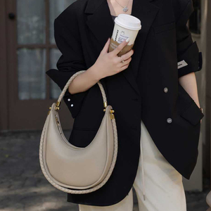 Bolso de Hombro Casual Simple de Cuero Genuino de Alta Gama para Mujer, con Forro de Poliéster, Moda 2025 - Product Image 3