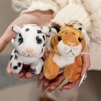 Porte-clés en peluche animaux de la forêt, jouet en peluche mignon pour sacs à dos, pendentif pour couple, lion, tigre, tortue, poupée douce, cadeau