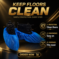 Couvre-chaussures jetables imperméables antidérapants en plastique, protections pour chaussures