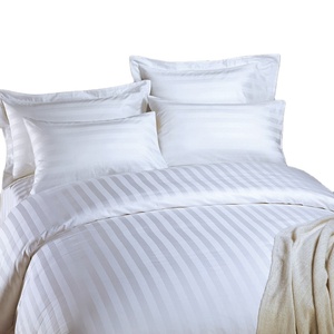 Set <span class=keywords><strong>Biancheria</strong></span> <span class=keywords><strong>da</strong></span> <span class=keywords><strong>Letto</strong></span> in 100% Cotone con Federe a Righe <span class=keywords><strong>da</strong></span> 3cm per <span class=keywords><strong>Hotel</strong></span> - Product Image 1