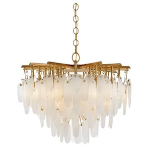 Lustre moderne en albâtre <span class=keywords><strong>Cora</strong></span>, lampes suspendues de luxe dorées, luminaire suspendu en marbre pour salon - Product Image 5