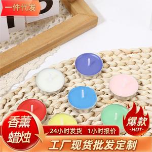 <b>Tea</b> <b>Lights</b> Aluminum Shell Plant Wax 10pcs Blue Color For Valentine's Day Hotel Use - Product Image 5