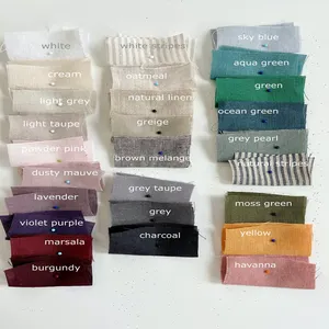 OEKO TEX 100 stock lot free sample in plain dyed linen cotton bamboo digital fabric printing fabric for garment linen napkins