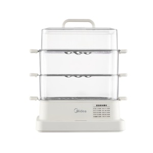 Olla Eléctrica Midea de Tres Niveles, 10L, Blanca, de Acero Inoxidable, para Cocinar y Estofar Automáticamente - Product Image 3