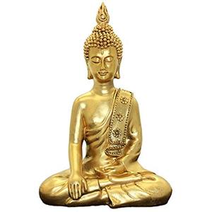 พระพุทธรูปทองคำไทย งานฝีมือเรซิ่น ของตกแต่งบ้าน พระพุทธรูปแบบจำลอง งานศิลปะวาดด้วยมือ ของสะสม รูปปั้นพระพุทธรูป - Product Image 1