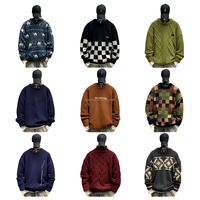 Pull tricoté ample à col rond pour homme, manches longues, tendance, avec fermeture éclair 1/4, anti-boulochage et chaud, vente en gros
