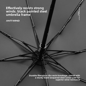 Ombrello Manuale a 5 Sezioni con Gradiente di Colore a Capsula |   8 stecche antivento, rivestimento nero con protezione UV |   Doppio Uso Sole e <span class=keywords><strong>Pioggia</strong></span> - Product Image 2