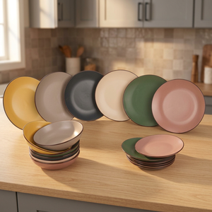Set di Stoviglie in Gres Paris Sibilla da 18 Pezzi - Adatto per Microonde e Lavastoviglie, Pronto per le Feste - Product Image 2