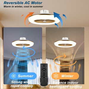 Ventilador de Techo Inusual Pequeño Blanco Dorado con Luces y Control Remoto, con Regulación Continua, para Dormitorio - Product Image 3