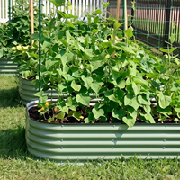 Bac à légumes surélevé galvanisé, jardinière extérieure en métal, kit de jardinière surélevée pour légumes et fleurs