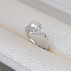 Bague en argent S925 pour femmes, bague ouverte polyvalente avec perle réglable DIY, bouche mobile à 62 positions, accessoire de bijouterie - Product Image 4