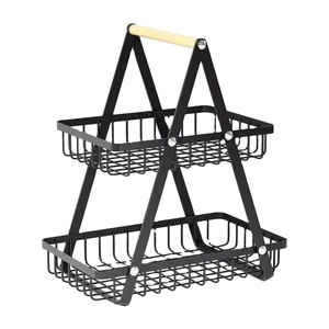 Modern Sustainable Living Room Countertop Snack Fruit Lacquer Wire <b>Storage</b> Basket Multi-Layer Metal Fruit Tray Rack <b>Kitchen</b> - Product Image 1