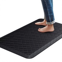 Tapis de sol de cuisine transfrontalier - PVC épaissi 12 mm, anti-fatigue, antidérapant, imperméable, résistant à l'huile, moderne, minimaliste, rectangulaire
