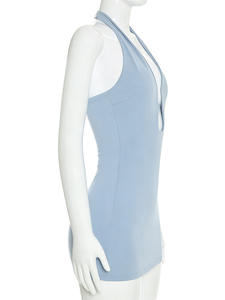 Viviblook C26DS019 Robes élégantes pour femmes Nouvelle robe de soirée sexy sans manches à bretelles fines pour femmes - Product Image 5