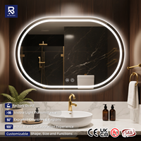Espejo de Baño LED Inteligente Moderno en Oferta, Redondo/Rectangular/Mezzanina, Táctil, Regulable, Antivaho e Impermeable
