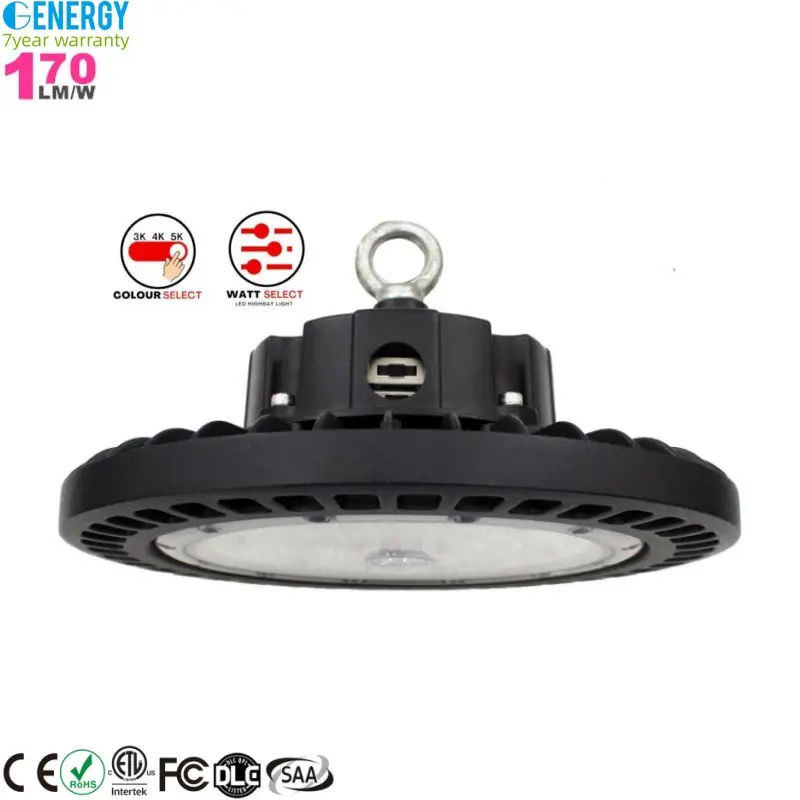 100W 150W 200W UFO Light Highbay Shopping Mall Almacén Accesorios Lámpara industrial Led High Bay Light, Iluminación industrial