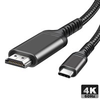 Câble Type C vers HDMI, câble de conversion vidéo USB3.1 4K60Hz à haute vitesse, tressé en nylon, pour ordinateur portable, Mac, HDTV, moniteur de projection