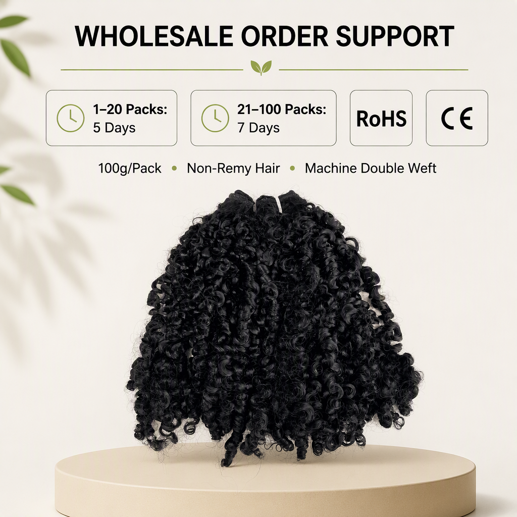 KAMA Wholesale Soft Mixed Blended Human Hair Bundles Cheap Pixie Curly Weaving Hair Weft for Black Hair Women - Factory Detail View 4
