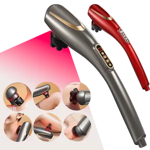 Portable wireless Rechargeable Hand Held Body heat deep tissure full vibrate Electric massager stick