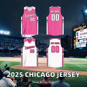 Maillot de baseball unisexe blanc Chicago 2025 à manches courtes, séchage rapide, uniformes personnalisés brodés pour jeunes avec logos - Product Image 2