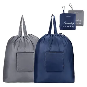 ड्रॉस्ट्रिंग क्लोजर के साथ हेवी ड्यूटी वॉशेबल ट्रैवल लॉन्ड्री बैग XL बड़े फोल्डेबल गंदे कपड़े बैग