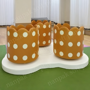 アメージングホワイトピンクブルーティーカップ屋内/屋外遊び場設備子供用感覚回転メリーゴーラウンドソフトプレイ - Product Image 4