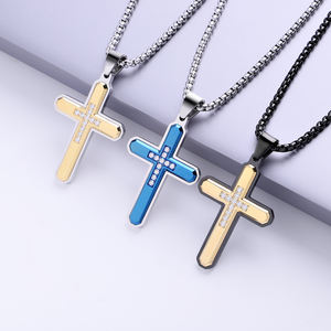 Batı Tarzı Popüler İbadet Hristiyan 316 Paslanmaz Çelik İsa Haçı Kolye Haç Takı Kilise Dua İçin - Product Image 3