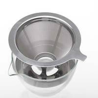 Filtres coniques réutilisables en acier inoxydable pour café et thé, entonnoirs ultra-fins, ustensiles pour café infusé à la main