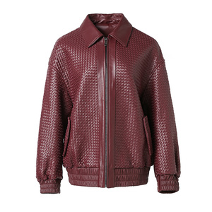 Jancoco 2025 primavera giacca di pelle bordeaux alla moda giacca di pelle da <span class=keywords><strong>donna</strong></span> - Product Image 1