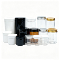 Pot en plastique transparent à large ouverture, récipient vide en PET pour le stockage et l'emballage de produits alimentaires, cosmétiques, crèmes et poudres