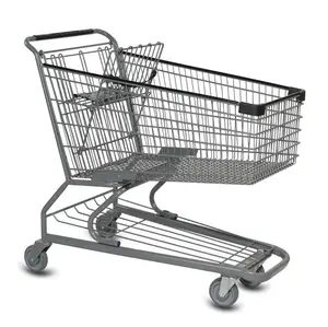 Carrito de la compra popular para supermercado con 4 ruedas giratorias flexibles, precio de fábrica