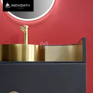 Lavabo de Sobremesa Moderno de Acero Inoxidable 304 para Hotel, con Desagüe, Capacidad de 12L, Acabado Cepillado - Product Image 6