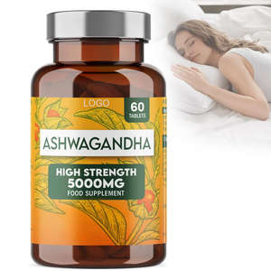 Ashwagandha แท็บเล็ตสำหรับผู้ชายและผู้หญิงผลิตภัณฑ์เสริมอาหาร5000มก. ความแข็งแรงสูง - Product Image 1