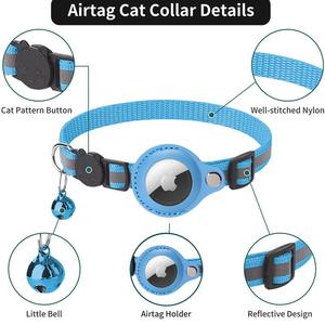 Collar de Moda Antipérdida para Gato con Soporte para Airtag, Reflectante, Ajustable, Cierre de Seguridad Antiahogo, Nailon Duradero y Ajuste Cómodo para Gatos - Product Image 3