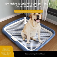 Bandeja Sanitaria Extra Grande para Perros de Material PP con Laterales Altos y Protección Antisalpicaduras para Razas Pequeñas/Medianas/Grandes, Poste Independiente Incluido