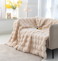 Moderne Atmungsaktive Fleece-Decken Flauschige Weiche Bubble-Decke für Bett Nickerchen Sofa Flanell-Decke für den Winter