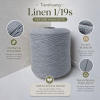 Fil à tricoter texturé en mélange de lin épais 1/19s pour pull, cardigan, châle, écharpe – Chaud, doux et confortable