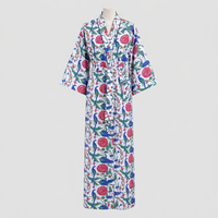 Robe kimono longue à imprimé floral et oiseaux, légère, à manches longues, tissée, pour femmes, style bohème, pour les vacances