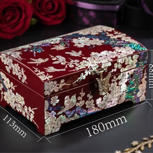 Inlaid Lacquer Jewelry Box, Wedding Gift, High-quality Wooden Earrings, Necklace Storage Box Chinese-style Jewelry Box with Lock