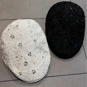 Béret pour <span class=keywords><strong>femme</strong></span> avec paillettes, style français, bonnet ajustable, chapeau scintillant à la mode pour filles et femmes - Product Image 3