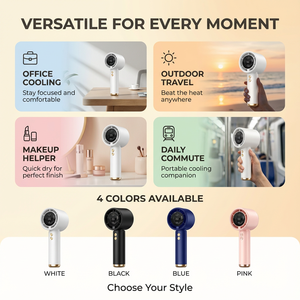 <span class=keywords><strong>2026</strong></span> 最新高速便携式充电风扇迷你散热强风户外无叶100档手持风扇 - Product Image 6