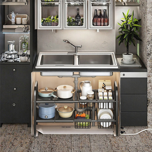 GREENSIDE 2-Tier Kitchen Metal Sink Organizer Adjustable Length Expendable Storage Tray Double Tiers Standing Type <strong>Holder</strong> - Product Image 6