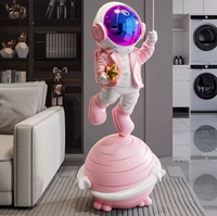Porte-monnaie en résine en forme d'astronaute de dessin animé, style influenceur tendance, ambiance Instagram, décoration d'intérieur sur le thème de l'espace