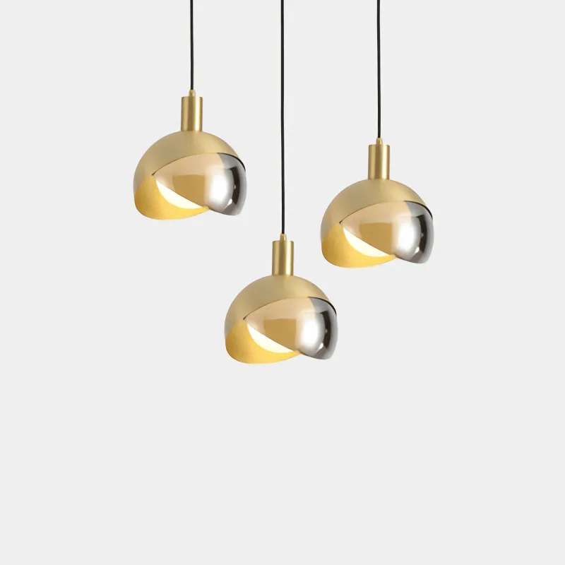 Modern Luxury Round Single Head Glass E14 Hanging Light for Bedside Bar Dining Room Kitchen Chandelier Pendant Lamp