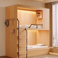 Lit superposé capsule spatiale intelligent de luxe avec prise LED intégrée, cabine de sommeil double pour hôtel capsule haut de gamme
