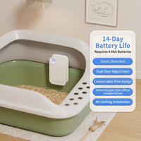 Désodorisant intelligent sans fil pour litière de chat avec détection, capteur, réglage double vitesse, conception sans matériaux nocifs, alimenté par batterie, sans perçage