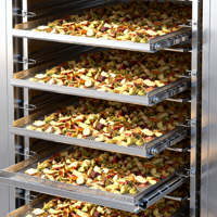 Fruit- en groentedroger, rotatiedroogmachine met gasverwarming, energiezuinig, laag geluidsniveau, voor industrieel gebruik