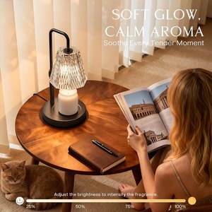 Lámpara Calentadora de <span class=keywords><strong>Velas</strong></span> Ajustable en Altura y con Intensidad Regulable, con Temporizador, Calentador Eléctrico de <span class=keywords><strong>Cera</strong></span> sin Llama <span class=keywords><strong>para</strong></span> <span class=keywords><strong>Velas</strong></span> en Frasco, Decoración del Hogar - Product Image 3