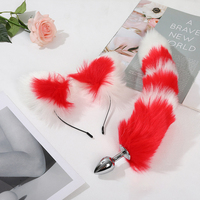 Juguetes Sexuales Anales, Tapón Anal con Cola de Zorro, Diadema de Orejas de Gato de Peluche con Campanas, Juego de Collar, Juguetes Sexuales de Masaje para Mujeres, Parejas, Cosplay